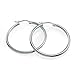 Hoops & Loops - Sterling Silver 35mm High Polished Click Top Hoop Earrings in Sterling Silver
