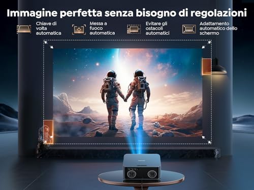 4K Projector Compatible with Netflix/1500 ANSI/36W Dolby Audio: Wifi 6 and Bluetooth Bidirectional Projector, AI Autofocus/Avoid Obstacles Project TV, TOPTRO X9 Video Projector for PS5/Home Theater