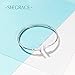 SHEGRACE Bangle 925 Sterling Silver Cuff Bangle for Girls with Wiredrawing Alphabet T, Silver