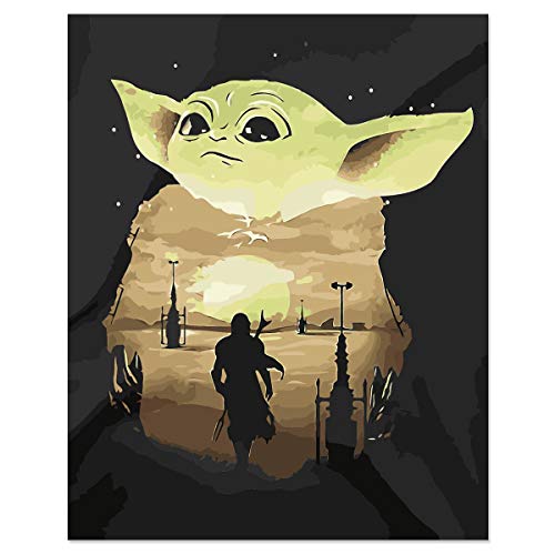 Twenst Baby Yo_da Malen nach Zahlen für Erwachsene Star Wars Das Kind DIY Malen nach Zahlen Kits für Wohnzimmer…