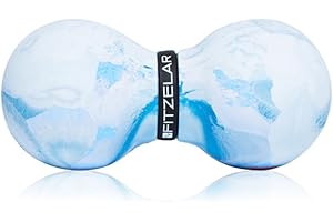 FITZELAR Double Lacrosse Massage Ball for Myofascial Release, SGS Certification, Massage Deep Tissue for Waist Back Feet, Trigger Point Therapy, Muscle Knots, Peanut Massage Ball for Muscle Pain