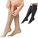 Aniwon Compression Socks Toe Open Leg Support Stocking Knee High Socks with Zipper (Beige, XX-Large)