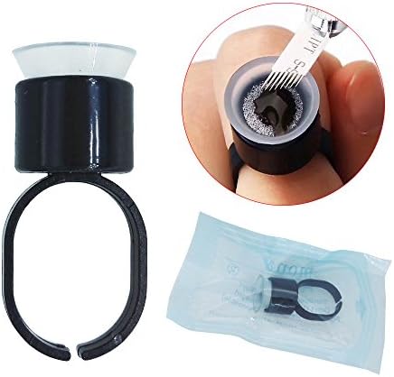 100pcs Microblading Pigment Glue Ink Rings Sponge Cups Cpas Permanent Makeup Tattoo Medium Holder Microblading Supplies Eyebrow Tattoo tools
