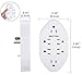 [4 Pack] BESTTEN 6-Outlet Grounded Wall Tap, Wall Mount Adapter Splitter, AC Multi-Plug Extension with 2 Wide Spaced Sockets, ETL Certified, White