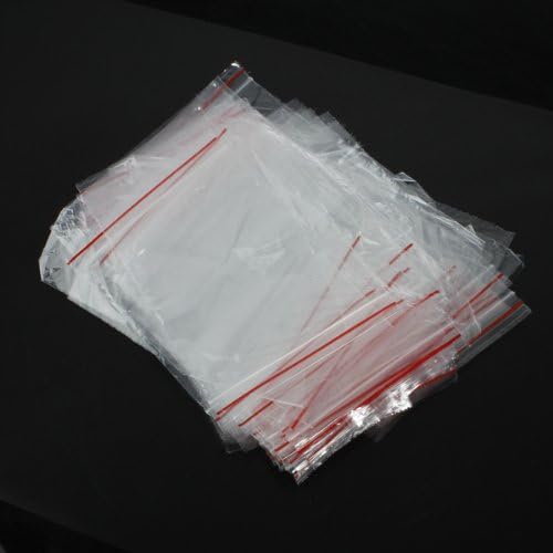 100 Pcs Jewelry Zipped Lock Resealable Plastic Transparent Bags.