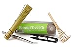 Planters' Choice Bonsai Tool Kit - Includes: Tweezers, Bamboo Rake, Bamboo Brush, and Pruning Shears (Trimmer / Scissor)