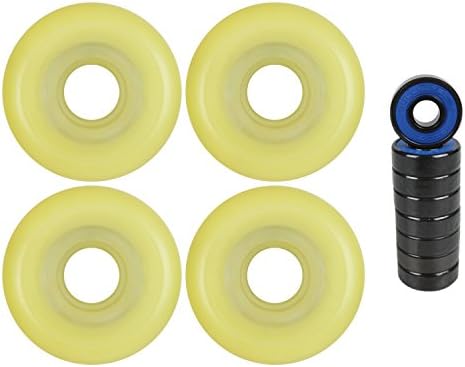 Aggressive Inline Skate Wheels Blank Natural 58mm 96a 4 Pack ABEC 7 Bearings