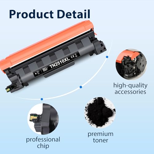 myCartridge TN2510 XL TN2510XL Toner Compatible with Brother MFC-L2835DW HL-L2400DWE DCP-L2660DW DCP-L2665DW HL-L2445DW DCP-L2620DW DCP-L2627DW for TN2510 TN 2510XL 2 x Black