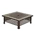Pleasant Hearth Bradford Square Natural Slate 34-Inch Fire Pit with Copper Accents