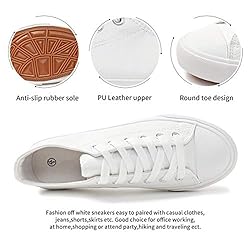 hash bubbie Womens White PU Leather Sneakers Low