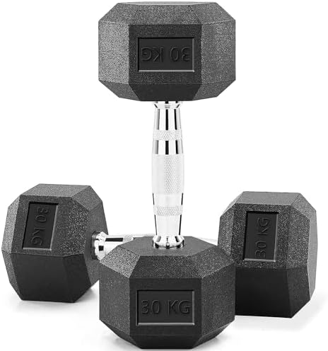 SKY LAND HEX Dumbbell Rubber Coated Cast Iron Hexagonal Dumbbells