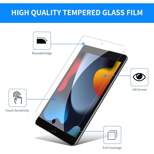 avakot 2 Pack Screen Protector for iPad 10.2, Tempered Glass Film Compatible with iPad 9th Generation 10.2 Inch 2021/2020/2019 Anti-Scratch Sensitive Dropproof Screen Protector for iPad 8th/7th Gen