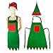ocharzy 1 pcs Christmas Green Elf Apron Gift Adjustable Server Apron with Pockets and Hat from