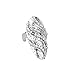 Punk Rhinestone Wave Pattern Nail Ring Finger Tip Art Jewelry Wedding Silver