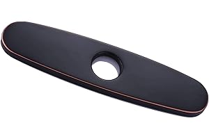 AVXBYR Sink Hole Cover, Faucet Hole Deck Plate Oil Rubbed Bronze Escutcheon Plate for 1 or 3 Holes Kitchen Bathroom Sink Faucet, 10" Stainless Steel Faucet Plate