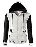 H2H Mens Fashion Slim Fit Varsity Baseball Bomber Jacket Hoodie Cotton