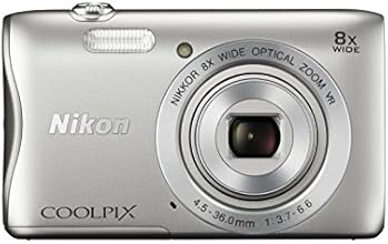 Nikon COOLPIX S3700 Digital Camera with 8x Optical Zoom and Built-In Wi-Fi (Silver)