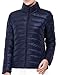 Puredown Weatherproof Women's Packable Down Puffer Jacket, Navy, Medium