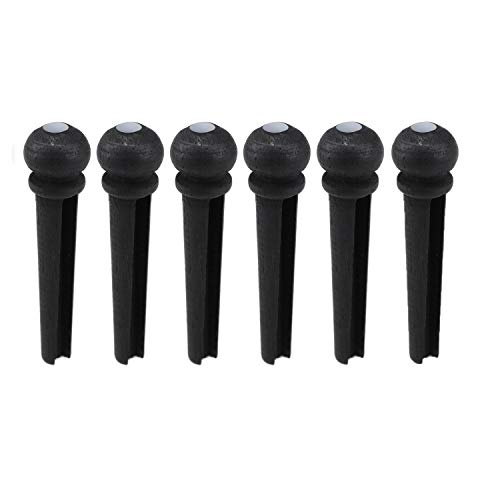 image for sunflower Guitar Bridge Pins 6PCS Ebony Guitar Bridge Pins Inlaid Whit