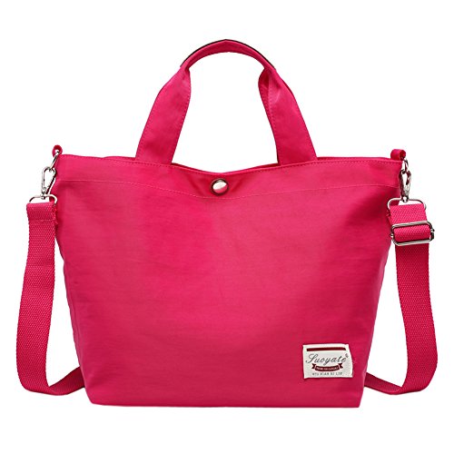 EasyHui Nylon Lightweight Handbags Travel Messenger Bag Large-capacity Shoulder Bag for Women Rose