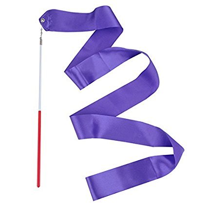 10 Pieces 4m Rhythmic Gymnastic Ribbons Dance Ribbon Dance Streamers for Kids, Baton Twirling, Assorted Colors