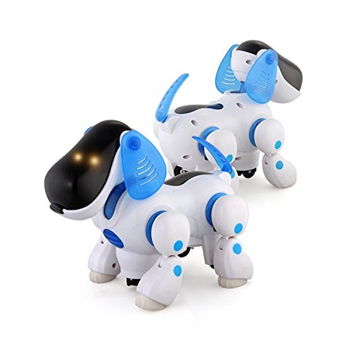 SunSunRise Blue Robot Robotic Electronic Walking Pet Dog Puppy Kids Toy With Music Light