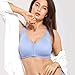 DELIMIRA Women's Full Coverage Front Closure Wire Free Back Support Posture Bra Mystery Blue 42C