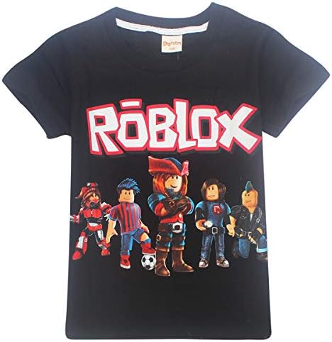 Vannie Children Roblox T-Shirt Kids' Games Family Gaming Team Tee Cute Cartoon Outdoor Shirt Breathable Cotton Top for Girls Boys Teens