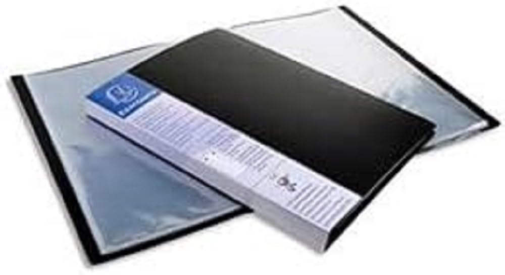Exacompta - Ref 88301E - Opaque PP Display Book - 240 x 320mm in Size, Suitable for A4 Documents, Crystal Clear Pockets, 0.8mm Polypropylene, 30 Pockets, 60 Viewing Pages - Black