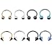 16pcs 18g Ball Spike Horseshoe Ring Lip Tragus Belly Nipple Eyebrow Ring Circular Barbell (16 Pieces 18 Gauge-5/16"(8mm) 3mm Ball Spike)