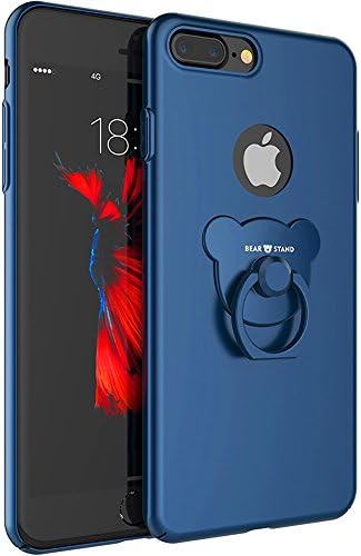 iPhone 7 Plus case,Niubity Bear Ring Series PC bumper case 360 Degree Rotation bracket for Apple iPhone 7 Plus 2016 (Blue)