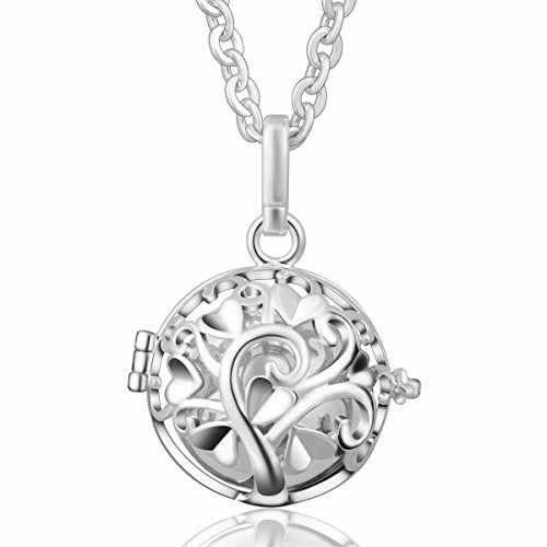 Eudora Harmony Bola Tree of Love 20mm Angel Caller Pendant Musical Chime Prayer Bell 30'' Necklace Silver