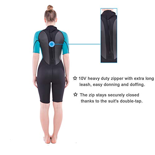 image for Realon 3mm Shorty Wetsuit Women CR Neoprene Surfing Scuba Diving Snork