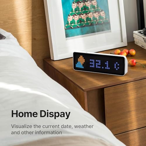 ULANZI TC001 Smart Pixel Clock, Gaming Setup Digital Alarm Clock with Weather - Awtrix Simulator - WiFi Connect, Social Media Counter, Retro Pixel Art Clock for Gaming Room,Bedside, Office Decor