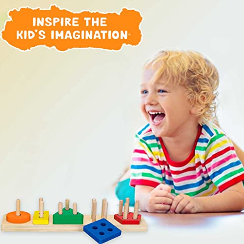 Montessori Toys for 2 Year Old, Kids Sorting and Stacking Toy for 13