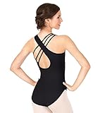 Adult Asymmetrical Tank Leotard,N9502BLKS,Black,Small