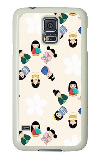Samsung Galaxy S5 Cases and Covers,Japanese Kokeshi Dolls Custom Slim Hard Case Snap-on PC Plastic Case Cover Shell for Samsung Galaxy S5 White