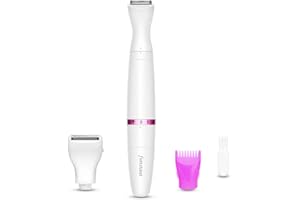 Funstant Bikini Trimmer, Electric Razor for Women with Comb, Cordless Safe Hair Trimmer Floating Foil for Dry Use, Battery Operated Personal Shaver for Lady Girl, Pubic Hair, Delicate Private Area
