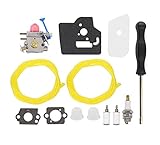 MOTOKU Carburetor Air Filter Tool Fuel Line Filter Carb Tune-up Kit for Husqvarna Trimmer Weed Eater Wacker Edger 28cc 124L 125L 125LDX 128C 128L 128LD 128R 128RJ Poulan Replaces Zama C1Q-W40A W38