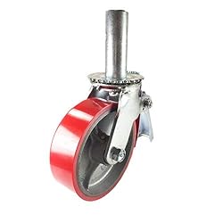 Scaffold Caster 6" x 2" Red Wheels w/Locking Brakes