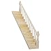 Lowpricenice Pre-Assembled Wooden Staircase Stair Stringer Step with Right Handrail Dollhouse Furniture