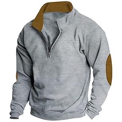 Mens Quarter Zip Pullover Vintage Fashion Long