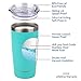 SUNWILL 20oz Tumbler with Lid, Stainless Steel Vacuum Insulated Double Wall Travel Tumbler, Durable Insulated Coffee Mug, Powder Coated Teal, Thermal Cup with Splash Proof Sliding Lid