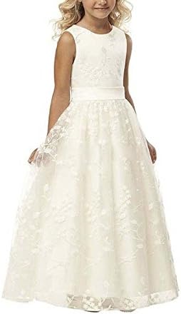 Kauste Lace Bodice Flower Girl Dress for Wedding First Communion Dress FB049