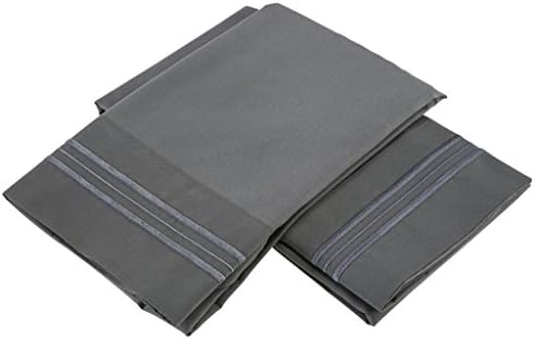 Bed Sheets Bedding Set By HCS Hotels Collection 2100 (New Edition),both Side Brushed,super Soft,hypoallergenic &amp; Wrinkle Free 2 Pieces Set (Pillow cases King (20x40), Dark Gray)