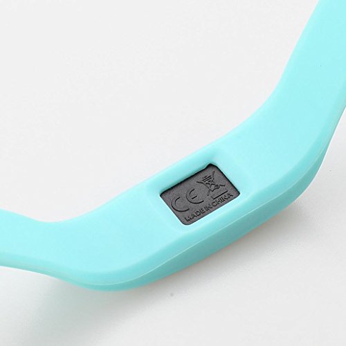 Binmer(TM)Womens Mens Rubber LED Watch Date Sports Bracelet Digital Wrist Watch (Sky Blue)