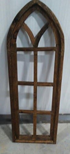 Southern Charm Market 12"x34" Gothic Arch Wooden Window (Brown)