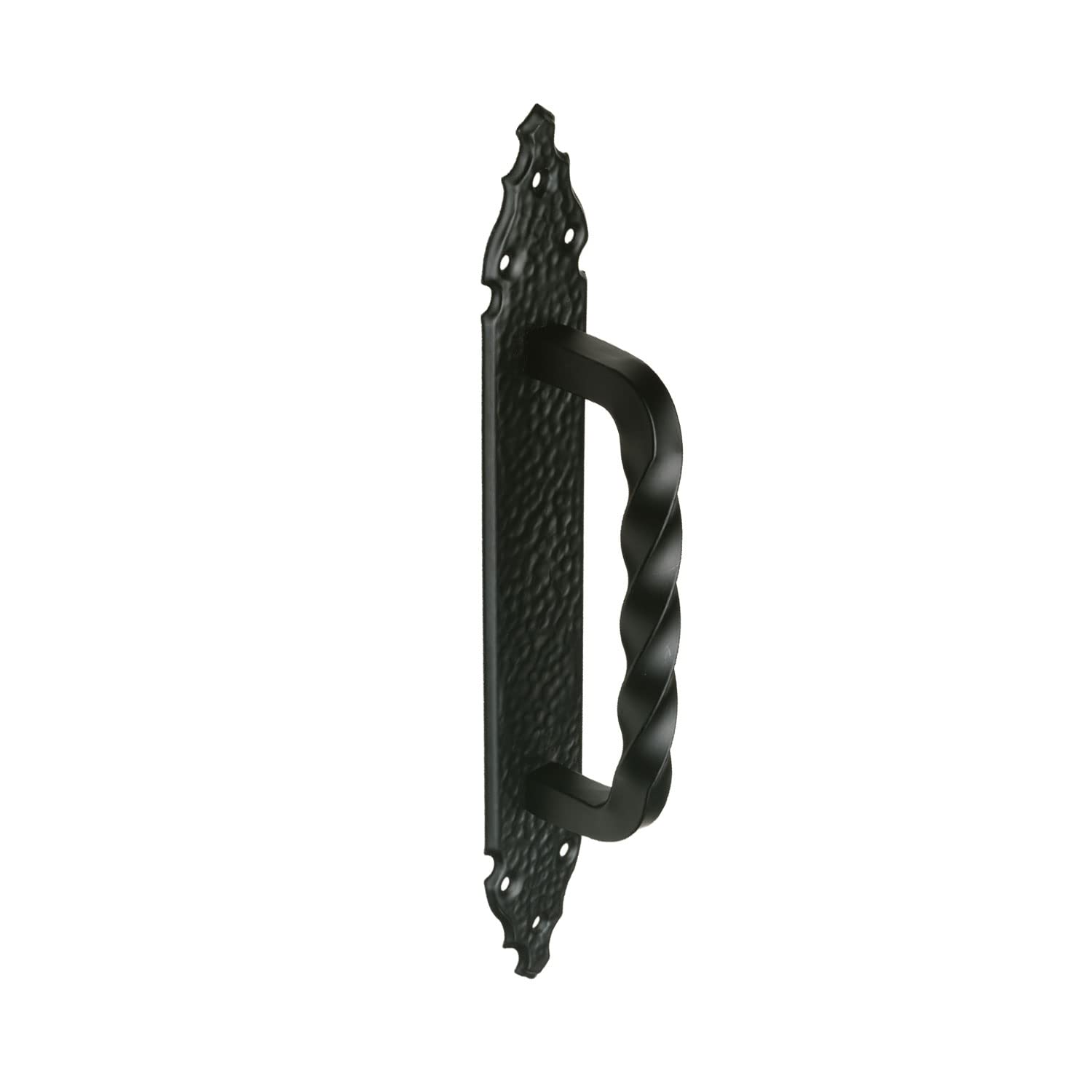 Amig - Decorative Zamak Door Handle | Rustic Style for Passage or Entry | Easy Installation | Black, Multicoloured, Steel Plate, tamaño de placa: 280x45mm