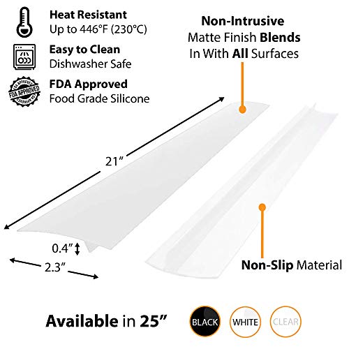Linda's Silicone Kitchen Stove Counter Gap Cover Long & Wide Gap Filler (2 Pack) Seals Spills Betwee - //coolthings.us