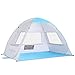 G4Free Upgraded Pop Up Beach Tent, 2-3 Person Automatic Sunshade Canopy UPF 50+ Sport Umbrella Instant Tent Lightweight and Easy to Carry for Camping, Outdoor, Beach (Silver)